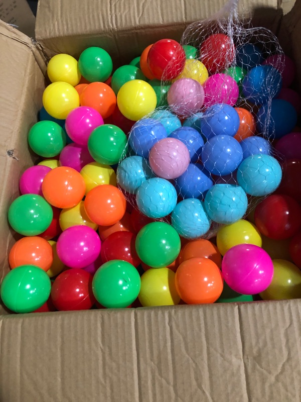 Photo 2 of Amazon Basics BPA Free Crush-Proof Plastic Ball Pit Balls with Storage Bag, 