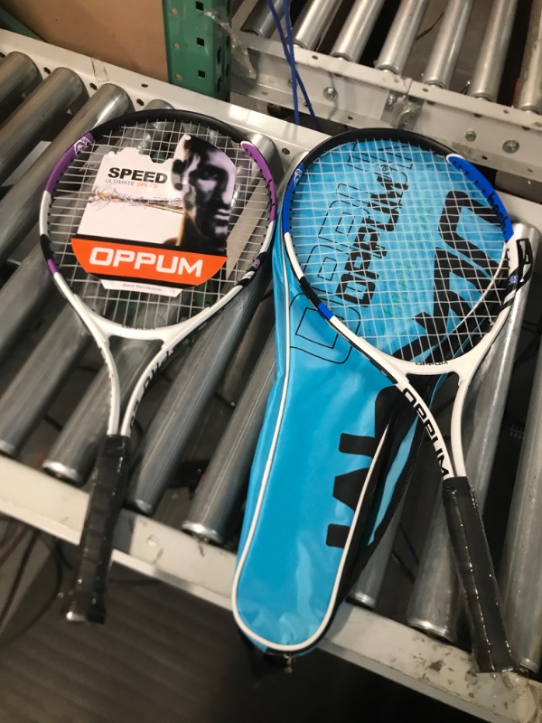 Photo 2 of (SMILIAR TO STOCK PHOTO) SET OF 2 HEAD Speed Kids Tennis Racquet - Beginners Pre-Strung Head Light Balance  19 Inch  BLUE AND PURPLE