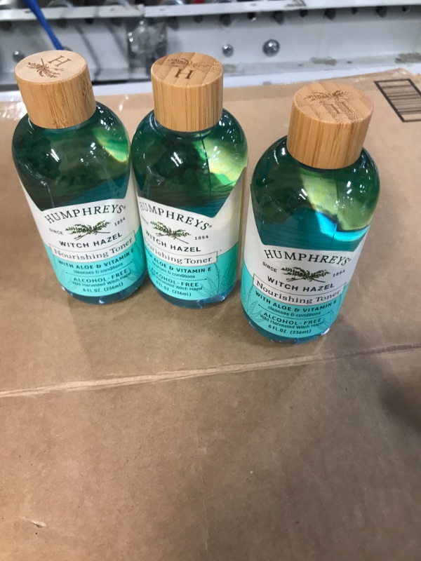 Photo 2 of (SET OF 3) Humphreys Nourish Witch Hazel + Aloe Alcohol-Free Toner, Clear, 8 Oz 