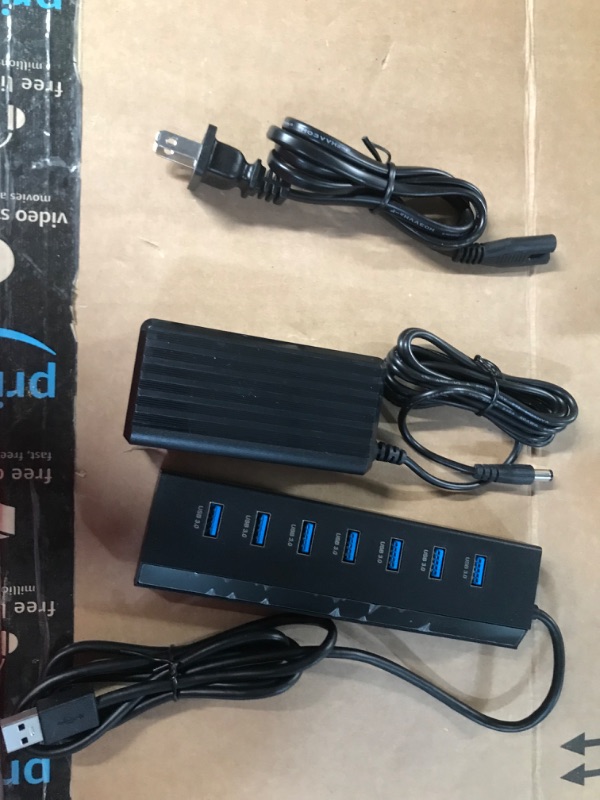 Photo 1 of Powered USB Hub 3.0, BYEASY 9-Port USB Hub with 7 USB 3.0 Ports, 18W PD USB-C Charging Port, Smart BC Charging Port, 3A Power Data USB Splitter Compatible with Notebook Laptop Tablet USB Flash Drives