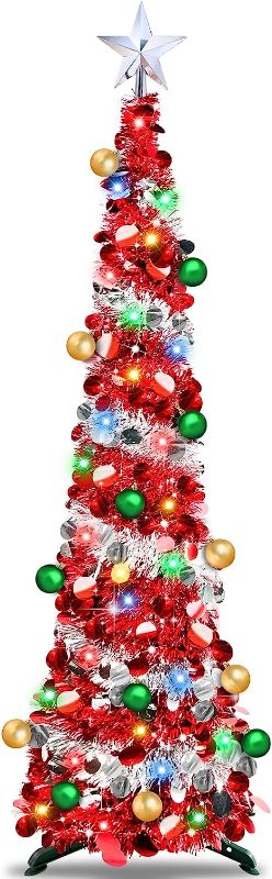 Photo 1 of [ Timer ] 6 Feet 80LED Pencil Valentines Tree.