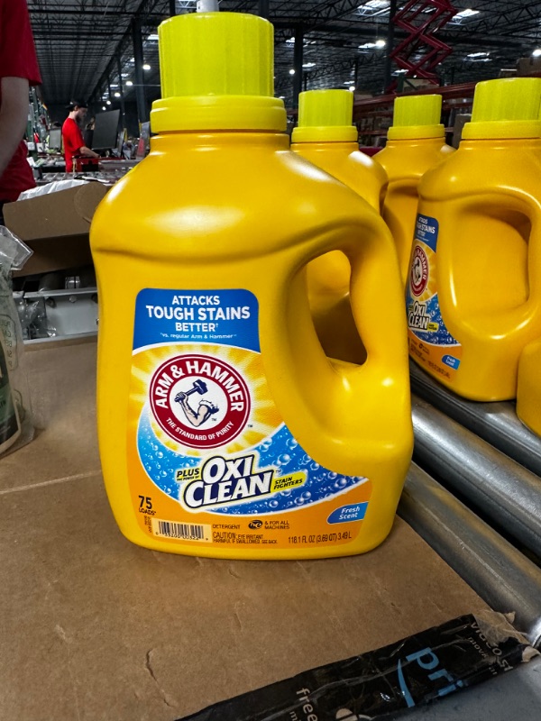 Photo 1 of Arm & Hammer Plus OxiClean Fresh Scent, 75 Loads Liquid Laundry Detergent, 118.1 Fl oz Fresh Scent 75 Loads