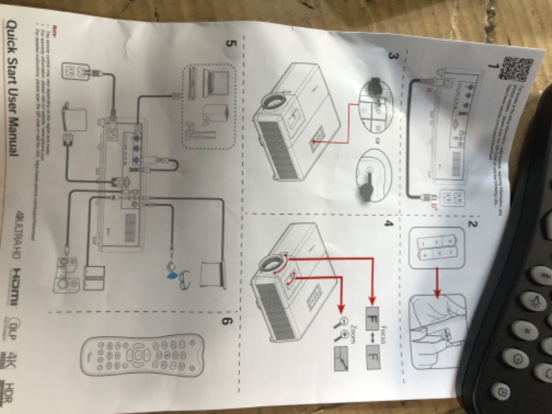 Photo 1 of (READ NOTES) Optoma UHZ45 4K UHD Laser Home Theater and Gaming Projector