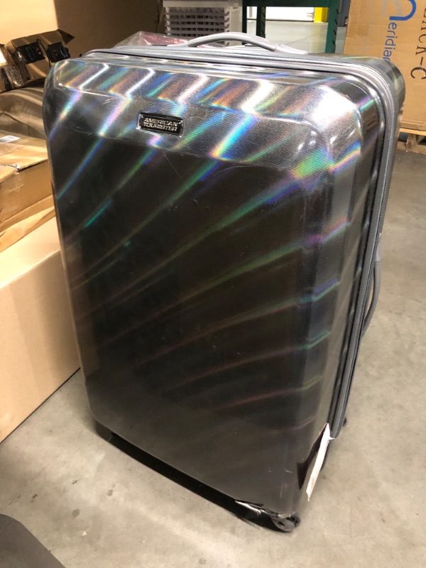 Photo 3 of **MINOR SCRATCH MARKS**
American Tourister Moonlight Hardside Expandable Luggage, Iridescent Black, 28-Inch