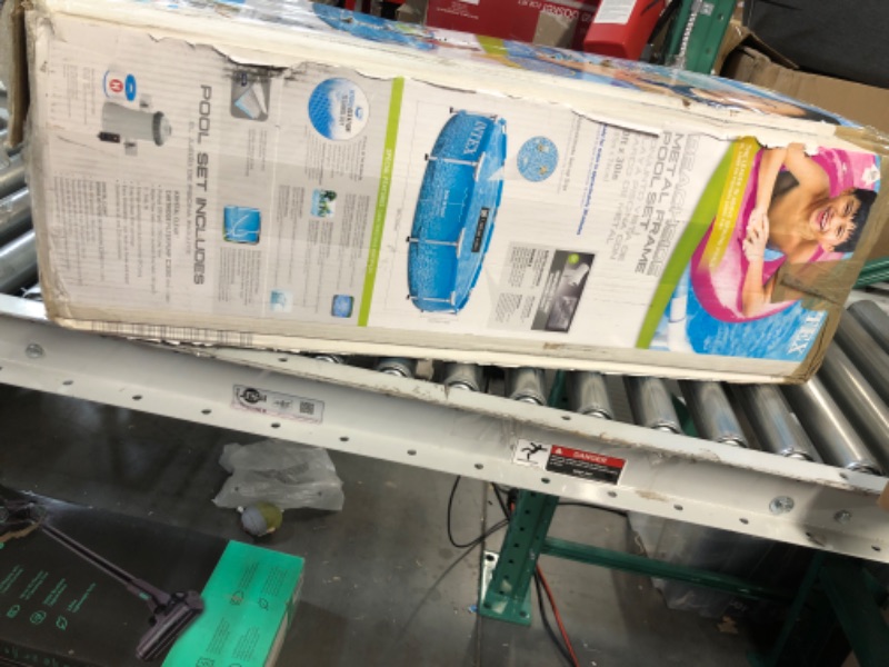 Photo 3 of INTEX 28207EH Beachside Metal Frame Above Ground Swimming Pool Set: 10ft x 30in – Includes 330 GPH Cartridge Filter Pump – Puncture-Resistant Material – Rust Resistant – 1185 Gallon Capacity