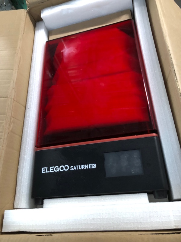 Photo 3 of (SEE NOTES) ELEGOO Saturn 8K MSLA 3D Printer, UV Resin Photocuring Printer with 10-Inch 8K Monochrome LCD, Matrix UV Light Source, 219 x 123 x 210 m³ 