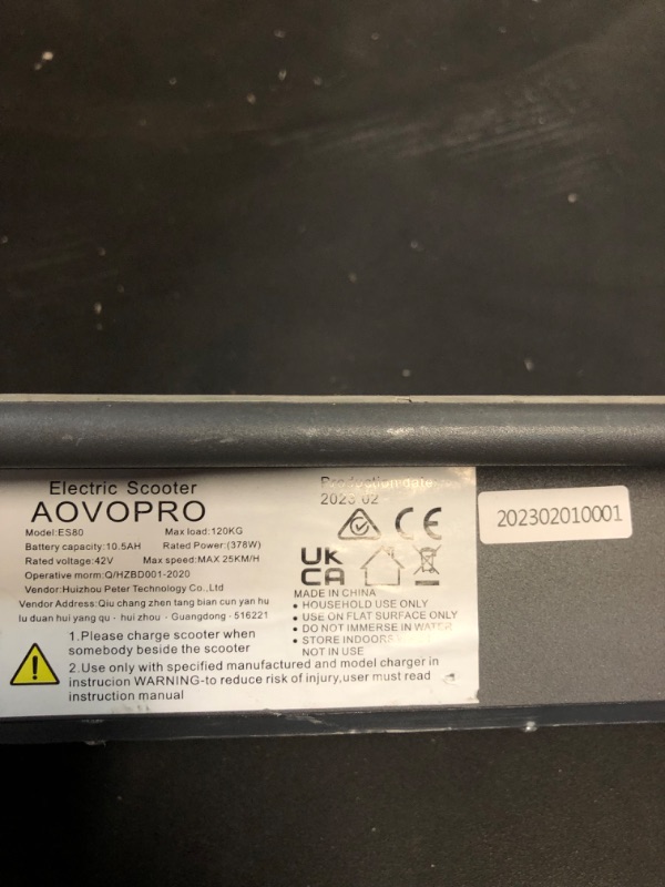 Photo 2 of (SEE NOTES) AOVOPRO ES80 350W 8.5' Foldable Electric Scooter for Adults and Child, 21 Miles Range