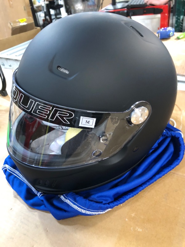Photo 1 of Conquer Snell SA2020 Full Face Auto Racing Helmet Medium Black