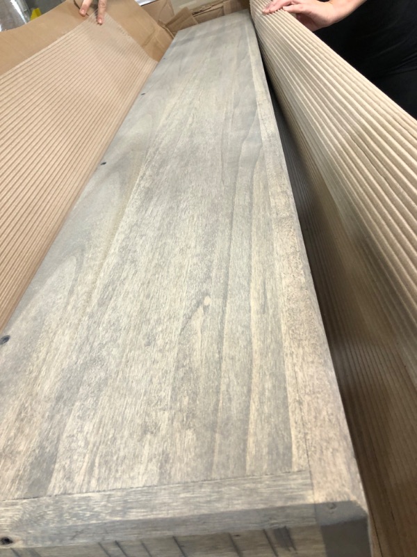 Photo 3 of (similar to stock photo) 48 Inch Wood Mantel Shelf 9"D x 48"W x 5.5"H Rustic Grey Finish 