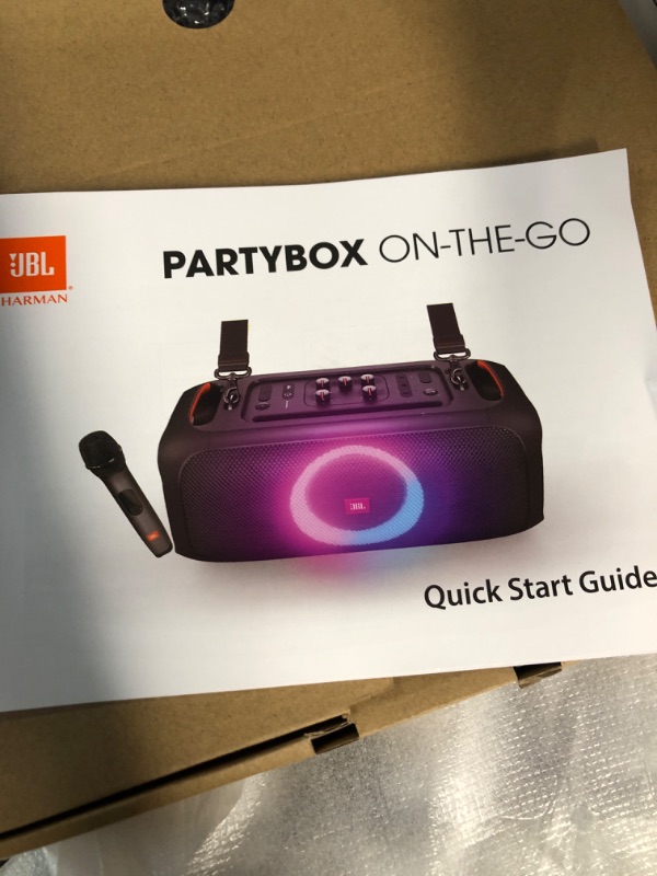 Photo 2 of JBL PartyBox On-The-Go Powerful Portable Bluetooth Party Speaker with Dynamic Light Show