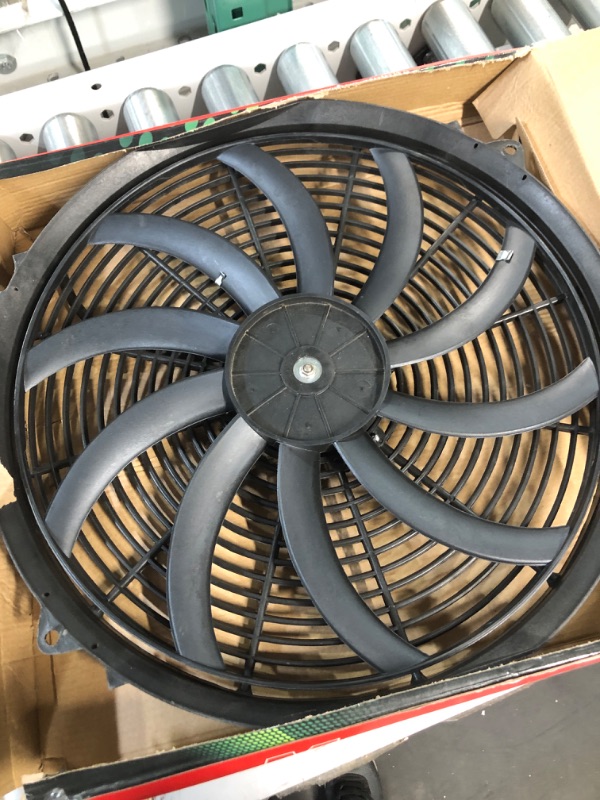 Photo 3 of 16" Black Electric Radiator Cooling Fan Wide S-Curved 