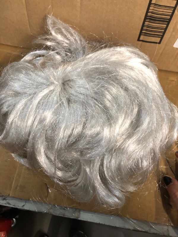 Photo 3 of **SEE NOTES**Lydell Women's Short Curly Wavy Wig Synthetic Hair Full Wig 6 inches (51 Silver Grey)