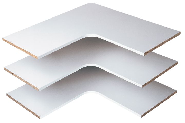 Photo 1 of **DAMAGED**29..8 in. Corner Shelf, White - Pack of 3