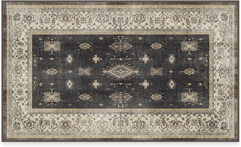 Photo 1 of (SIMILAR) SAME BRAND AND SIZE RUGGABLE Kamran Washable Rug - Perfect Vintage Area Rug for Living Room Bedroom Kitchen - Pet & Child Friendly - Stain & Water Resistant - Hazel 5'x7' (Standard Pad) 5'x7' (Standard Pad) Hazel