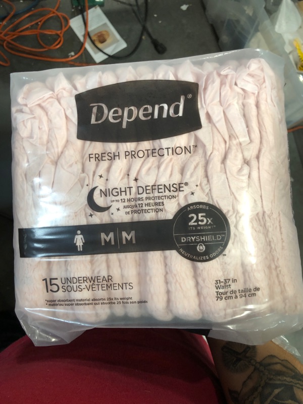 Photo 1 of 15 pack Depend Night Defense Adult Incontinence Underwear for Women, Overnight