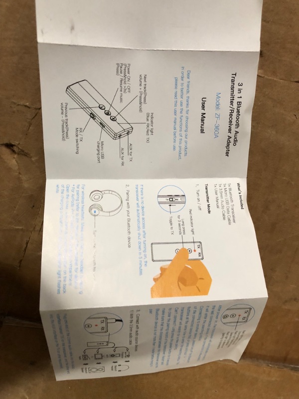 Photo 2 of UNTESTED Bluetooth 5.0 Transmitter 3-in-1, Portable Wireless Bluetooth Transceiver Adapter