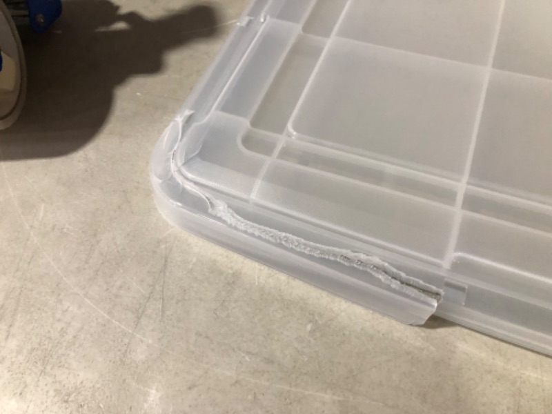 Photo 4 of ***DAMAGED LID - SEE PHOTOS***
IRIS USA 103 Quart WEATHERPRO Plastic Storage Box with Durable Lid, 2 Pack