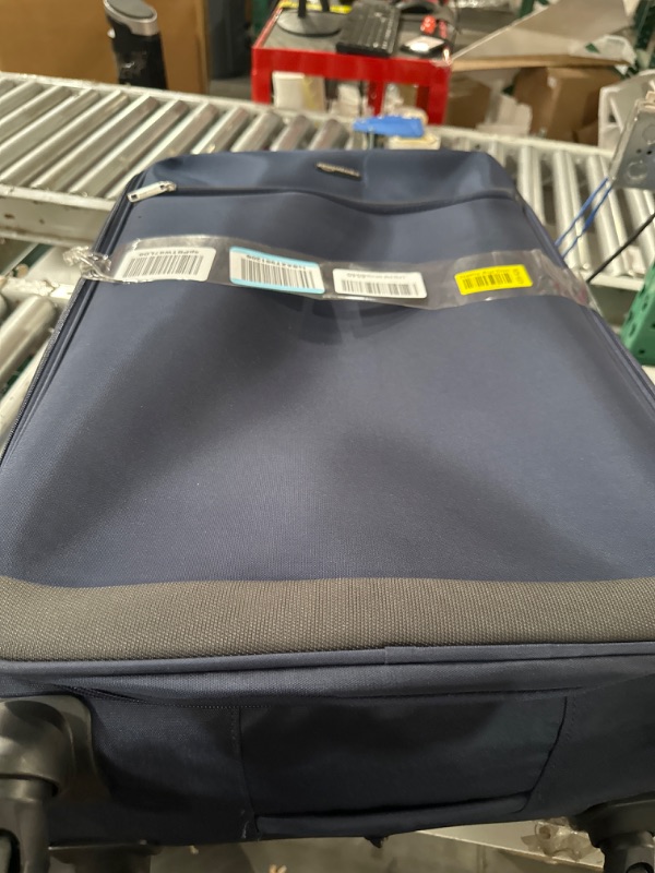 Photo 2 of Amazon Basics 30-Inch Navy Blue Softsided Check-in Trolley Navy Blue 30-inch Suitcase