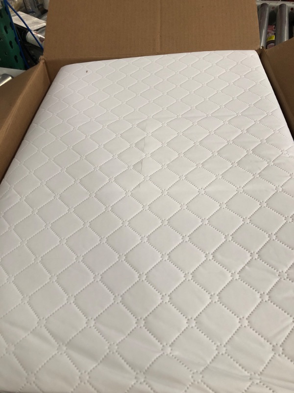 Photo 2 of Dream On Me Holly 3” Fiber Portable, Greenguard Gold Certified, Waterproof Vinyl Cover, Lightweight Mini Crib Mattress, White