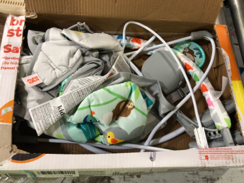 Photo 1 of Bright Starts Safari Fun 3-Point Harness Vibrating Baby Bouncer with Toy bar