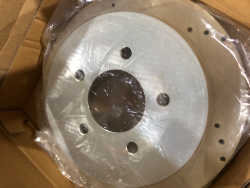 Photo 3 of (STOCK PHOTO FOR REFERENCE) Hart Brakes Front Brake Rotors Silver Drilled Slotted Compatible For 1997-2002 Ford Expedition, Lincoln Navigator