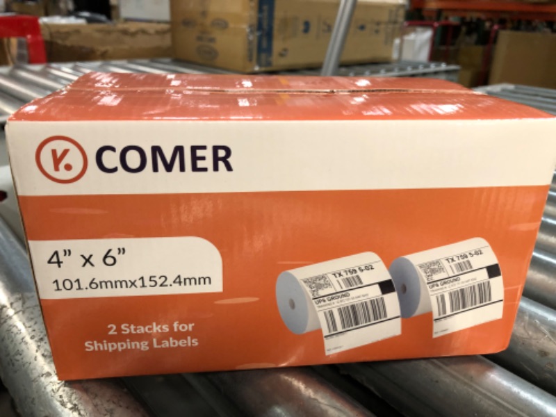 Photo 2 of K Comer 4x6 Thermal Shipping Labels (2 Rolls, 700 Printer Labels) Stickers Printable,Waterproof,Self Adhesive,Mailing Address Labels for Packages Compatible with K Comer MUNBYN, Rollo, Zebra