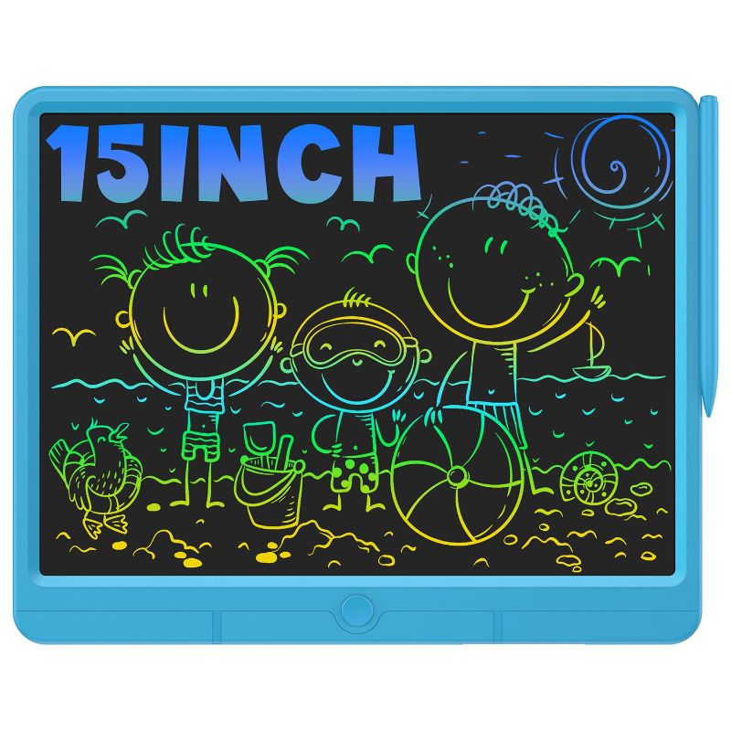 Photo 1 of **SEE NOTES**  LCD Writing Tablet 15 Inch Colorful Screen Doodle Boards Drawing Tablets for Kids Writing Tablet with Attached Pen Doodle Board for Kids Ages 4-8 15"lightblue