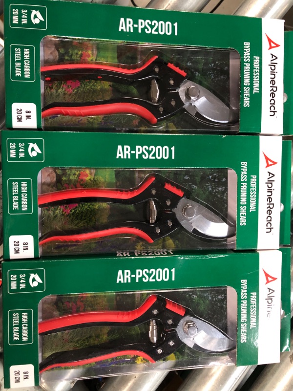 Photo 2 of (3x) AlpineReach Bypass Pruning Shears for Gardening, Professional & Sharp, Gift Box for Women & Men, Ergonomic 8" Hand Pruner, Wide 3/4” High Carbon Steel Blade trims tree branches, Heavy Duty Garden Tool