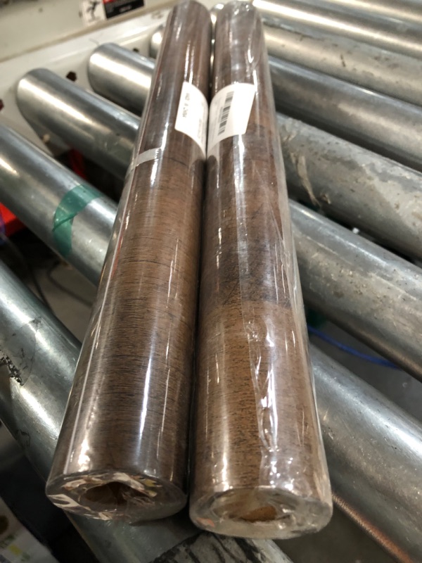 Photo 1 of (2x) FuLWth Distressed Wood Grain Wallpaper Peel and Stick Wallpaper Brown Wood Contact Paper Self Adhesive Decorative Wall Paper for Cabinets Countertop 15.7" X 118" 15 .71in x 118in =12.87 sq.ft.