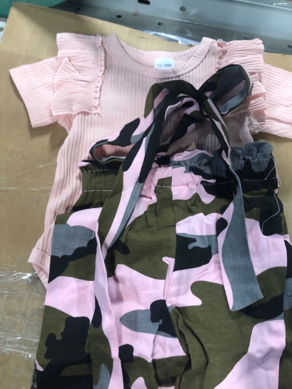 Photo 2 of 12-18 months baby pink & camo outfit