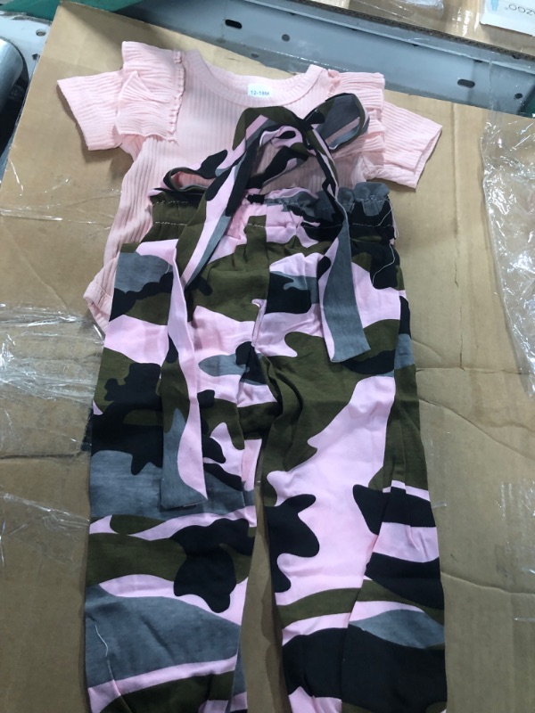 Photo 2 of 12-18 months baby outfit (pink & camo)