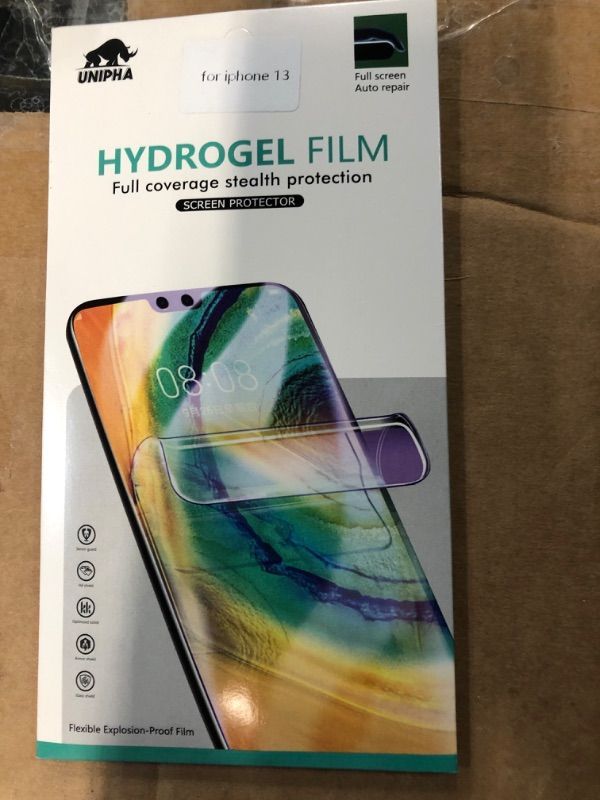 Photo 2 of ?2 Pack? Hydrogel Film Screen Protector Compatible with iPhone 13 / 13 Pro, iPhone 14 (6.1"),?High Sensitivity??Easy Installation? Transparent Soft TPU Hydrogel Protective Film (Not Tempered Film) 