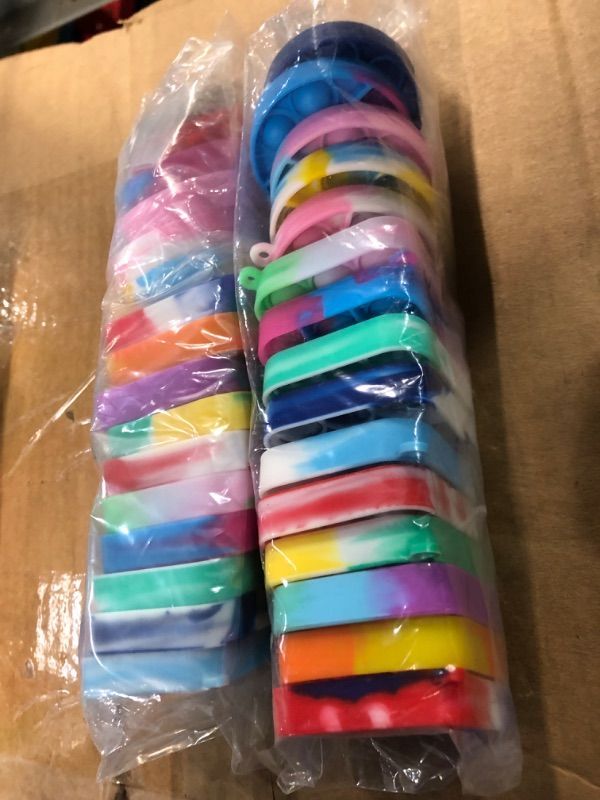 Photo 1 of 15PCS Mini Pop Fidget Toys Pack Push Bubble Pop Keychain Toy, Anxiety Stress Relief Simple Hand Toys, Silicone Squeeze Sensory Toys Home Decoration Gift for Kids Adults 2PACK