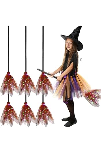 Photo 1 of 6 piece witch broom set (orange)