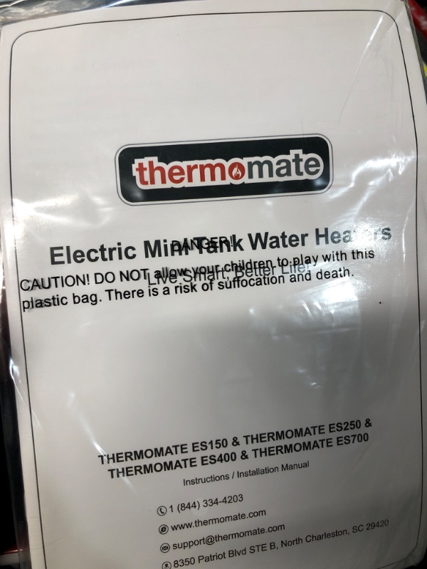 Photo 2 of (PARTS ONLY) thermomate Mini Tank Electric Water Heater ES250 2.5 Gallons 