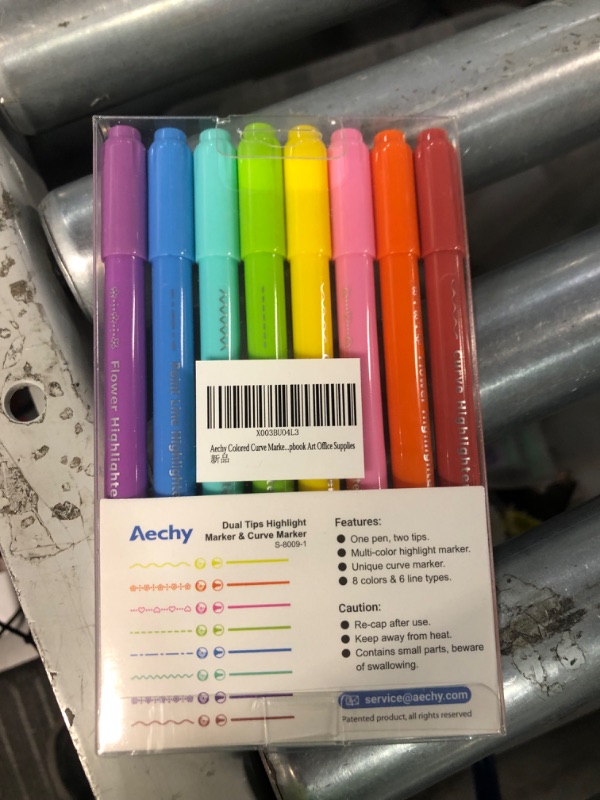 Photo 2 of AECHY 8PCS Curve Highlighter Pen Set