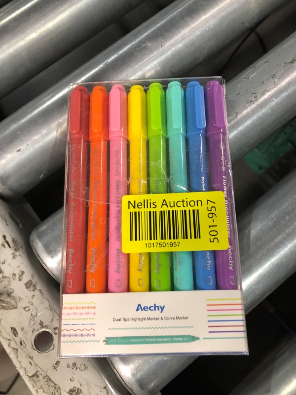 Photo 2 of AECHY 8PCS Curve Highlighter Pen Set,