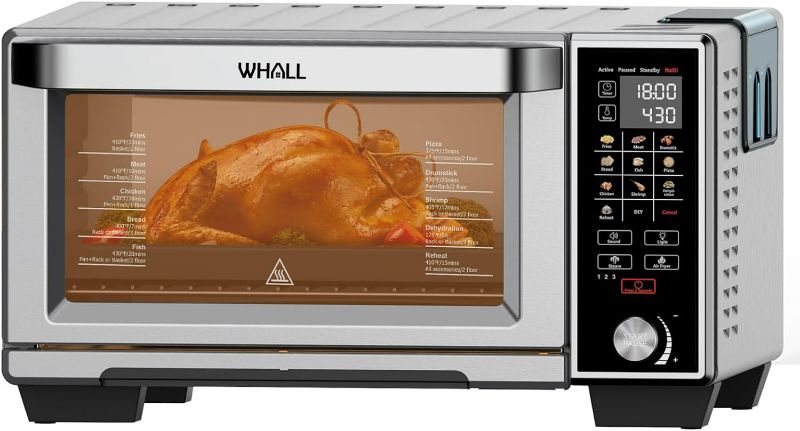 Photo 1 of ***POWERS ON - UNABLE TO TEST FURTHER***
WHALL Toaster Oven Air Fryer, Max XL Large 30-Quart Smart Oven,11-in-1 1700W/Black