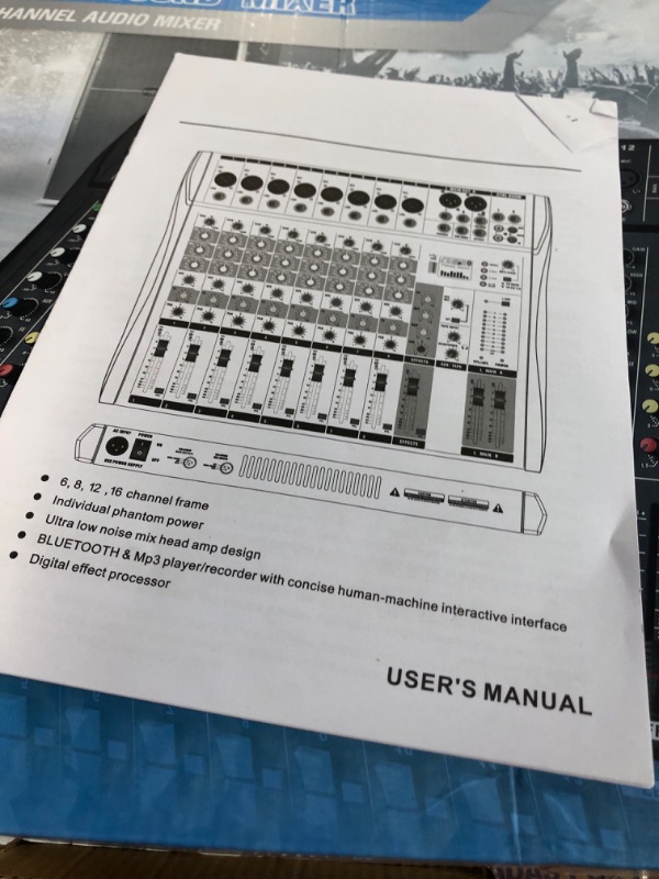 Photo 5 of Depusheng DT12 Studio Audio Mixer 12-Channel DJ Sound Controller Interface