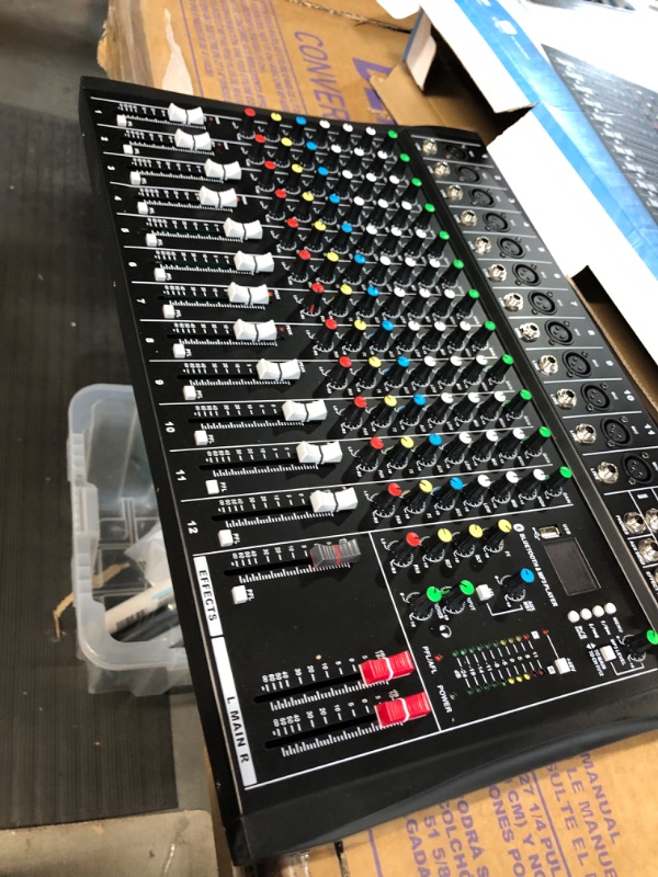 Photo 2 of Depusheng DT12 Studio Audio Mixer 12-Channel DJ Sound Controller Interface