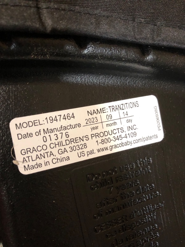 Photo 3 of Graco Tranzitions 3 in 1 Harness Booster Seat, Proof Tranzitions Black