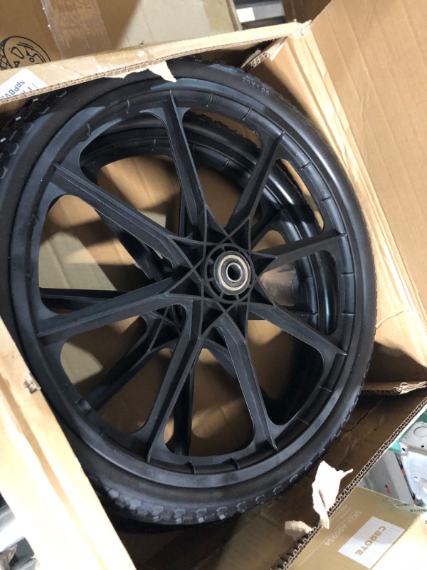 Photo 1 of 20" Replacement Flat Free Tire Assembly with 5/8" Bearing for Big Wheel Utility Carts/Lawn Carts-2PCS 5/8 inch bearing
