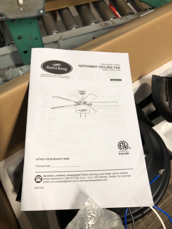 Photo 6 of **NONREFUNDABLE**FOR PRTS OR REPAIR**SEE NOTES**
Harbor Breeze Hathaway 52-in Matte Black LED Indoor Ceiling Fan with Light (5-Blade)