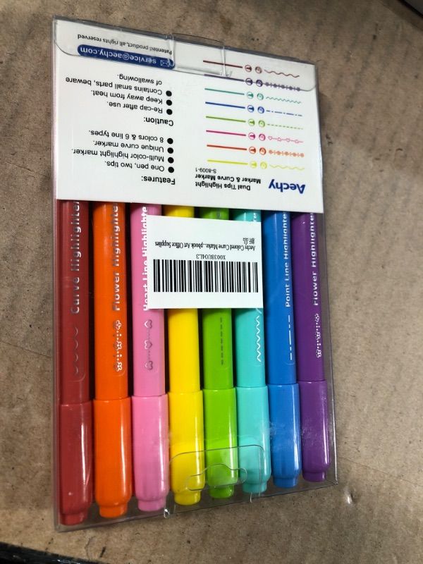 Photo 2 of AECHY 8PCS Curve Highlighter Pen Set