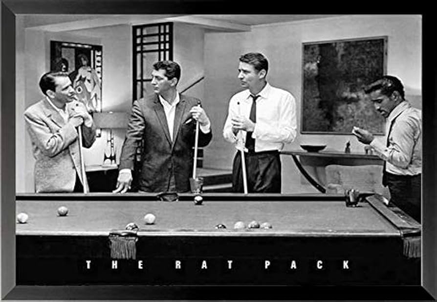 Photo 1 of Buyartforless Work Framed The Rat Pack Playing Pool Photograph 36x24 Music Art Print Poster, Black & White