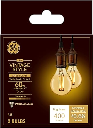 Photo 1 of **BUNDLE OF THREE**
GE Vintage Style LED Light Bulbs, 60 Watt (2 Pack) 