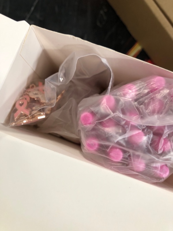 Photo 2 of Geyee 20 Pcs Pink Beadable Pens - Breast Cancer Awareness Pink