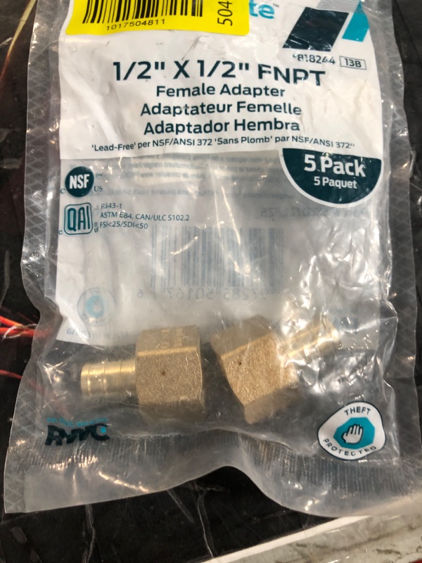 Photo 2 of **SEE NOTES**
SharkBite 1/2-in PEX Crimp x 1/2-in FNPT Brass Female Adapter (5-Pack)
