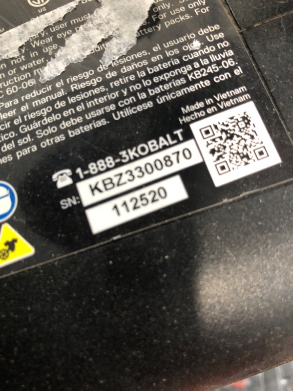 Photo 3 of **BLOWER ONLY - SEE NOTES**
Kobalt 40-volt Max 480-CFM 110-MPH Battery Handheld Leaf Blower