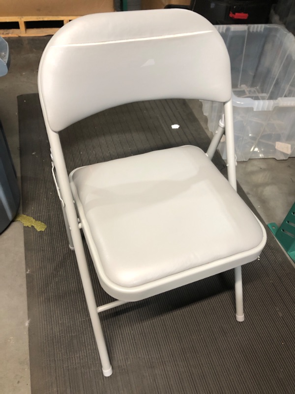 Photo 2 of **CUT - SEE PHOTOS**
Cosco Gray Standard Indoor Folding Chair with Padded Seat - Each